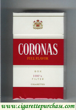 Coronas 100s box cigarettes Full Flavor filter